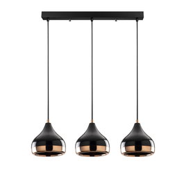Opviq Lámpara de Araña Yıldo - 67 x 17 cm Negro y Cobre